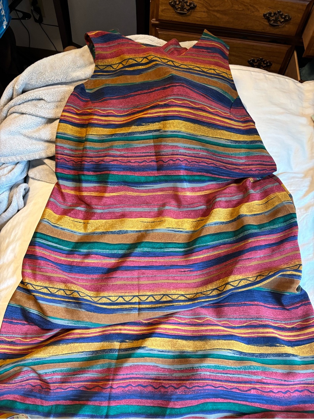 Vibrant Multicolor Striped Sleeveless Dress
